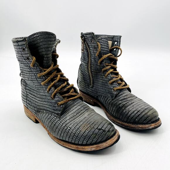 Freebird Gray Manchester Combat Boots - Picture 10 of 10